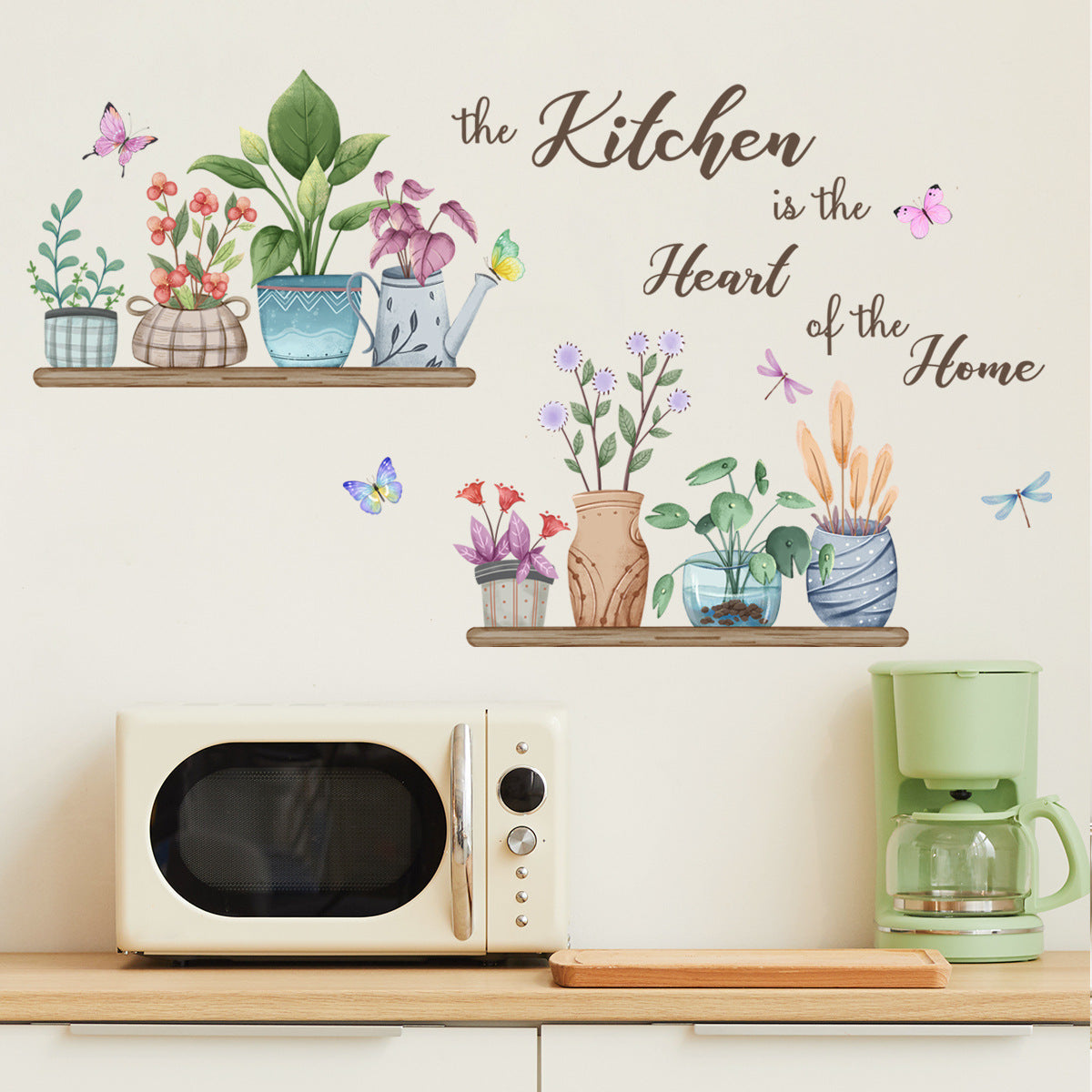Potted Butterfly Wall Sticker Background Wall